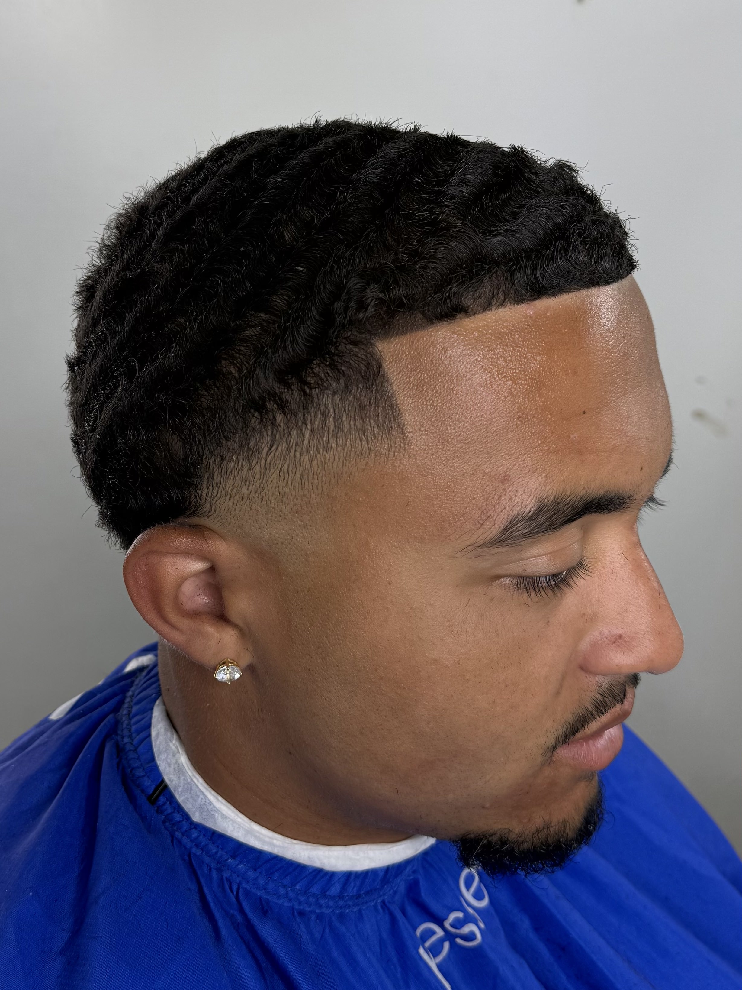 Low fade with waves and beard by Sharp Society Barbershop Bay Area barber